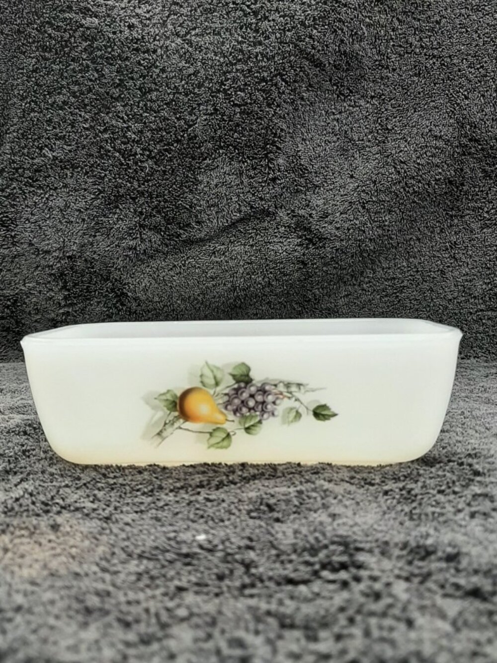 Vintage Arcopal Milk Glass Covered Butter Dish 1970s Fruits of France Lid Only